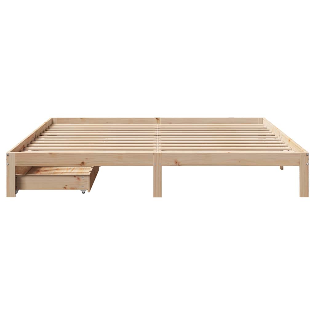 vidaXL Cadru de pat cu sertare 180x200 cm lemn masiv pin