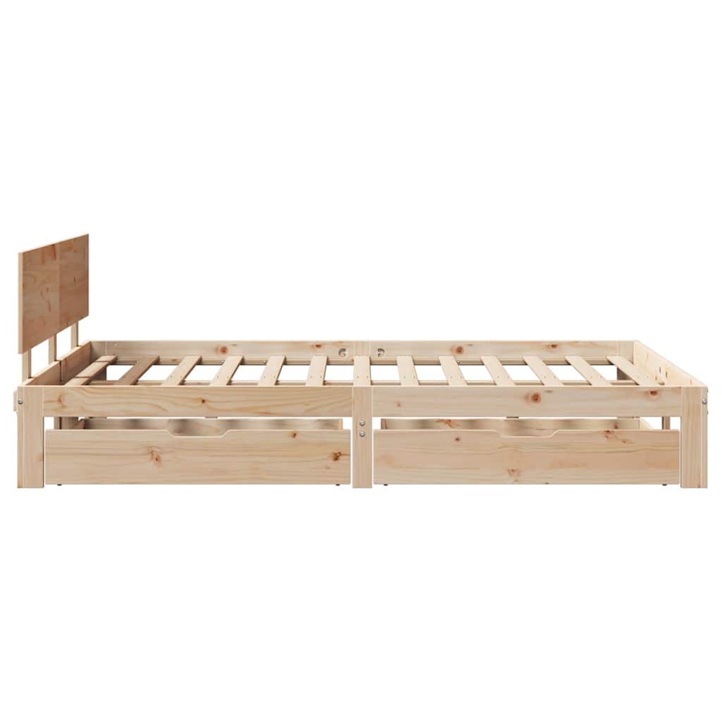 vidaXL Cadru de pat cu sertare, 120x190 cm, lemn masiv pin