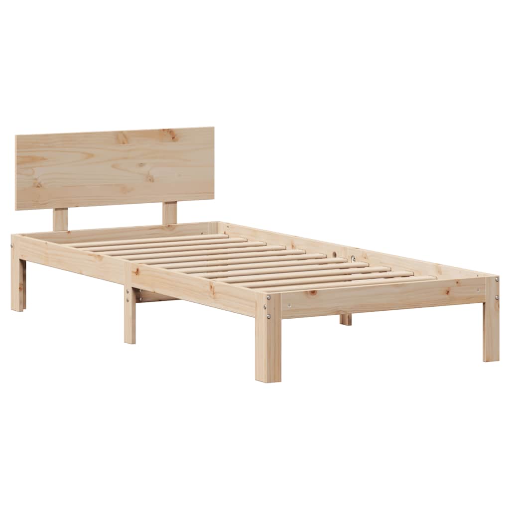 vidaXL Cadru de pat cu sertare, 90x200 cm, lemn masiv pin