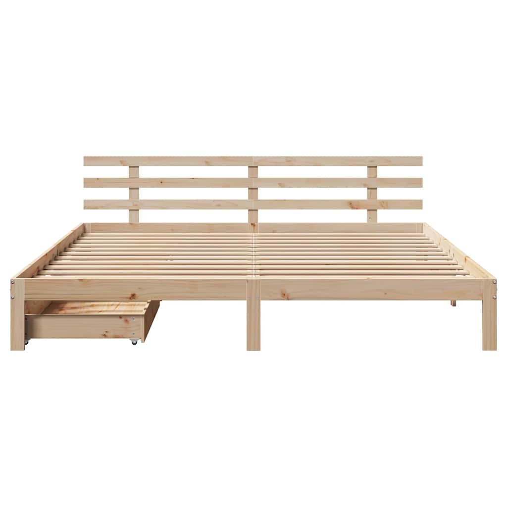 vidaXL Cadru de pat cu sertare 180x200 cm lemn masiv pin