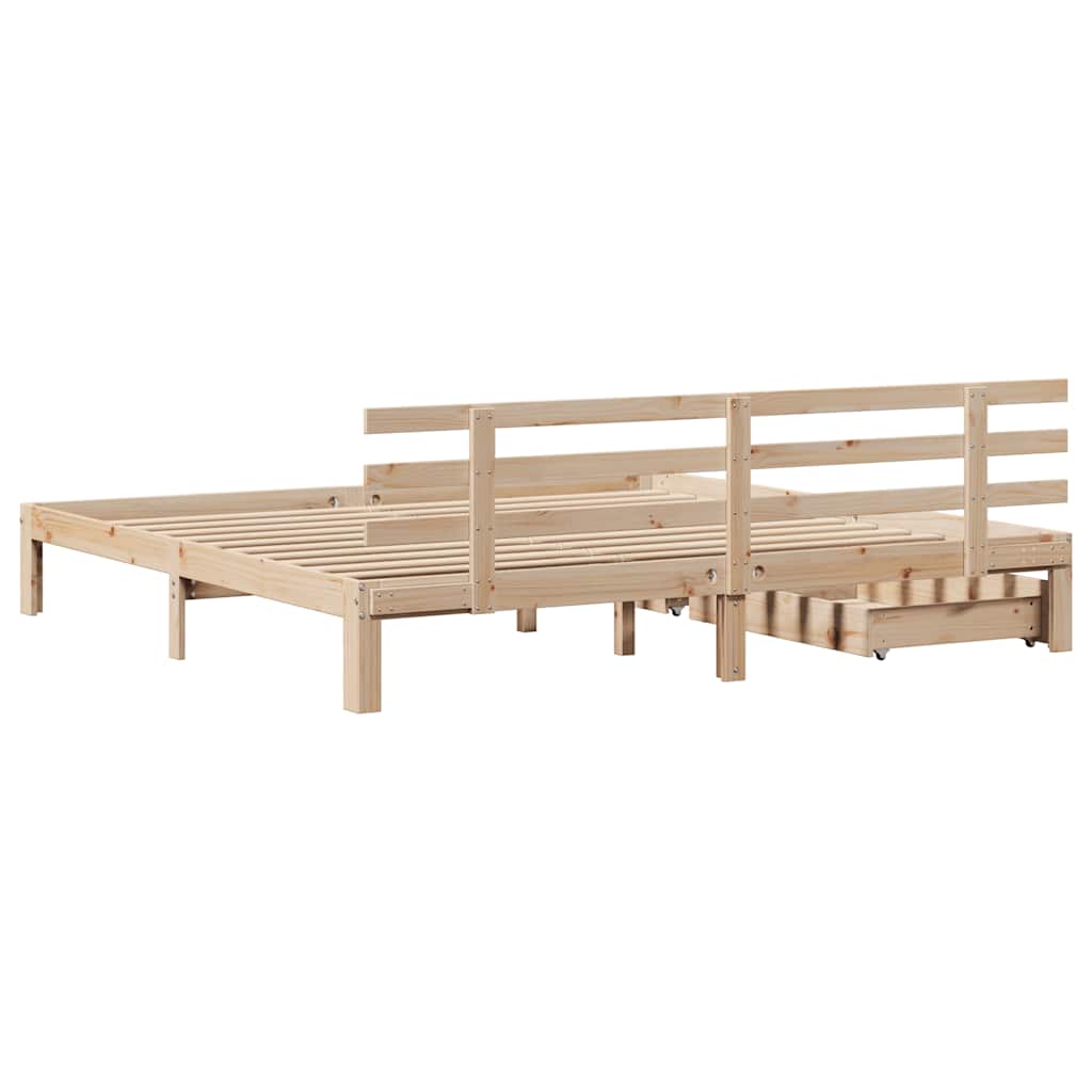 vidaXL Cadru de pat cu sertare 180x200 cm lemn masiv pin