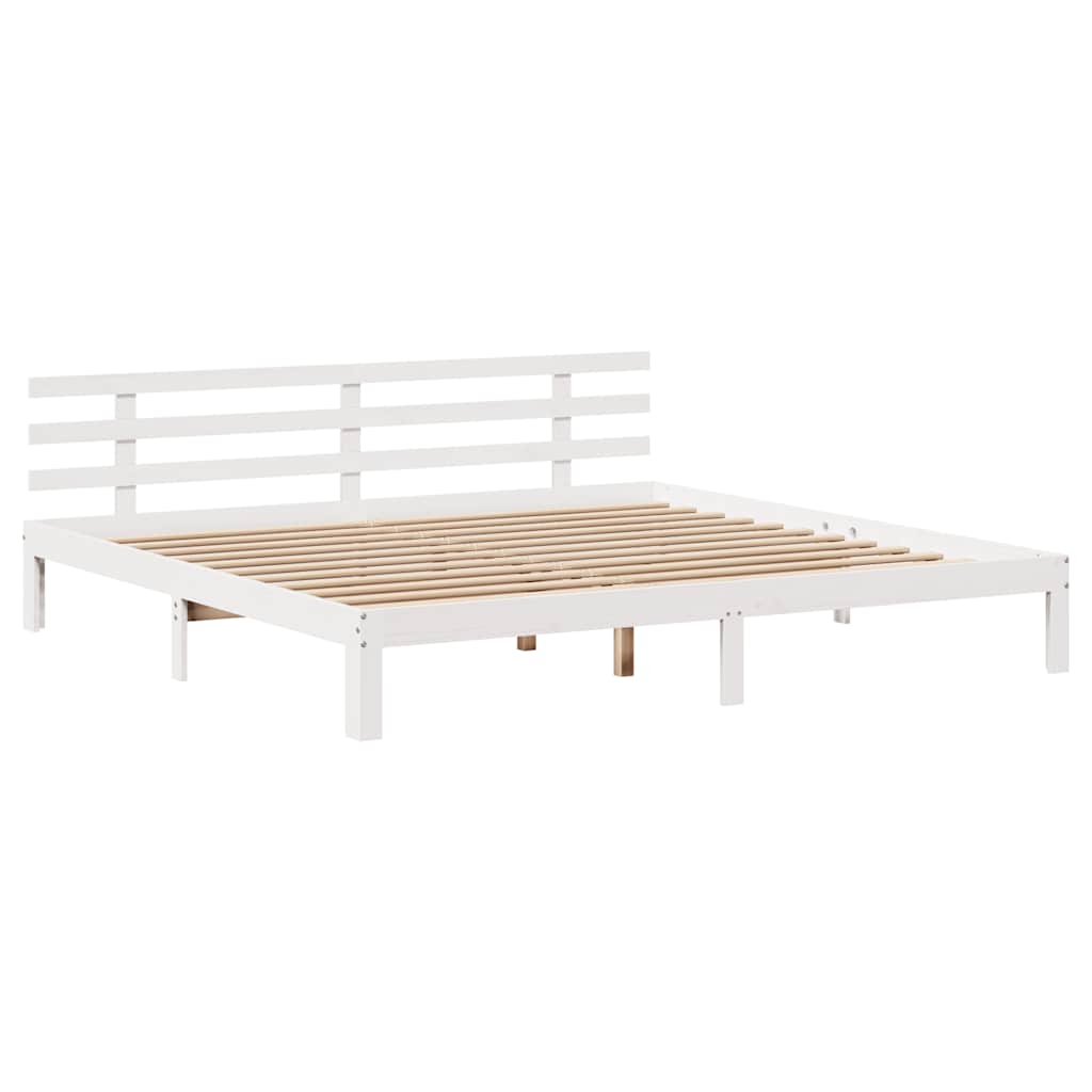 vidaXL Cadru de pat cu sertare, alb, 180x200 cm, lemn masiv pin vidaXL Cadru de pat cu sertare, alb, 180x200 cm, lemn masiv pin