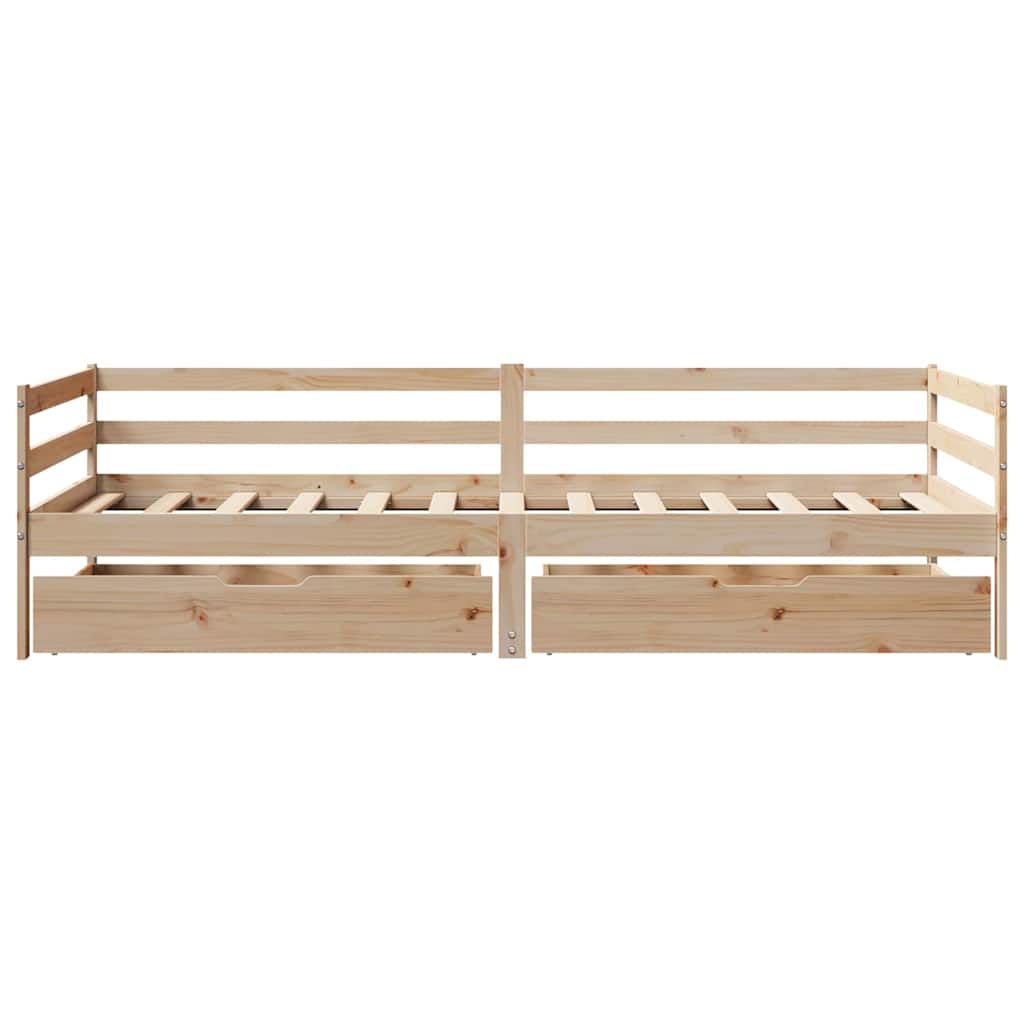 vidaXL Pat de zi cu sertare, 80x200 cm, lemn masiv pin