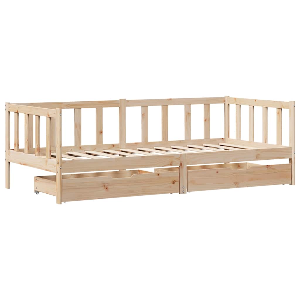vidaXL Pat de zi cu sertare, 90x190 cm, lemn masiv de pin