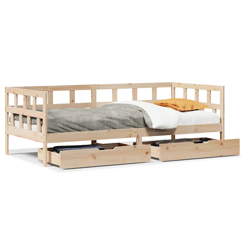 vidaXL Pat de zi cu sertare, 90x190 cm, lemn masiv de pin