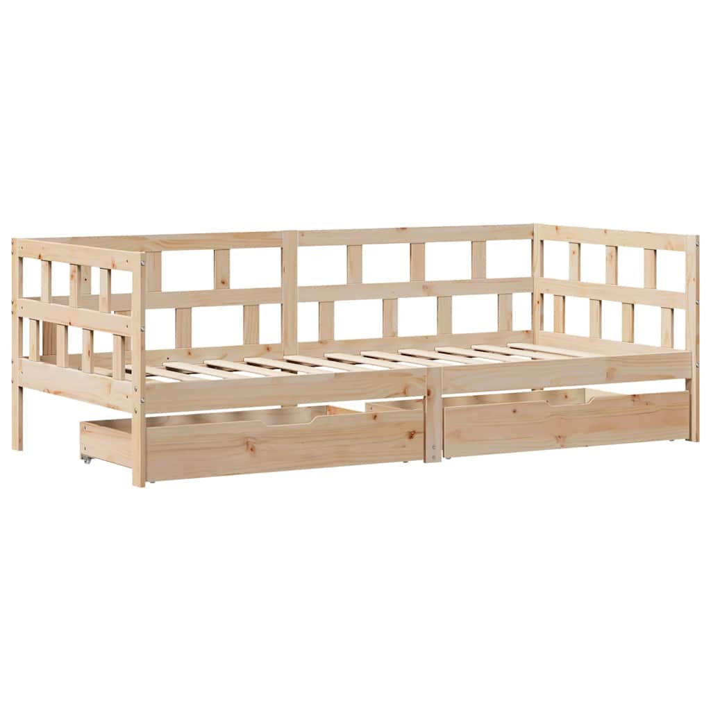 vidaXL Pat de zi cu sertare, 90x190 cm, lemn masiv de pin