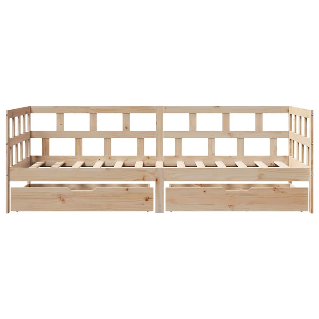 vidaXL Pat de zi cu sertare, 90x190 cm, lemn masiv de pin