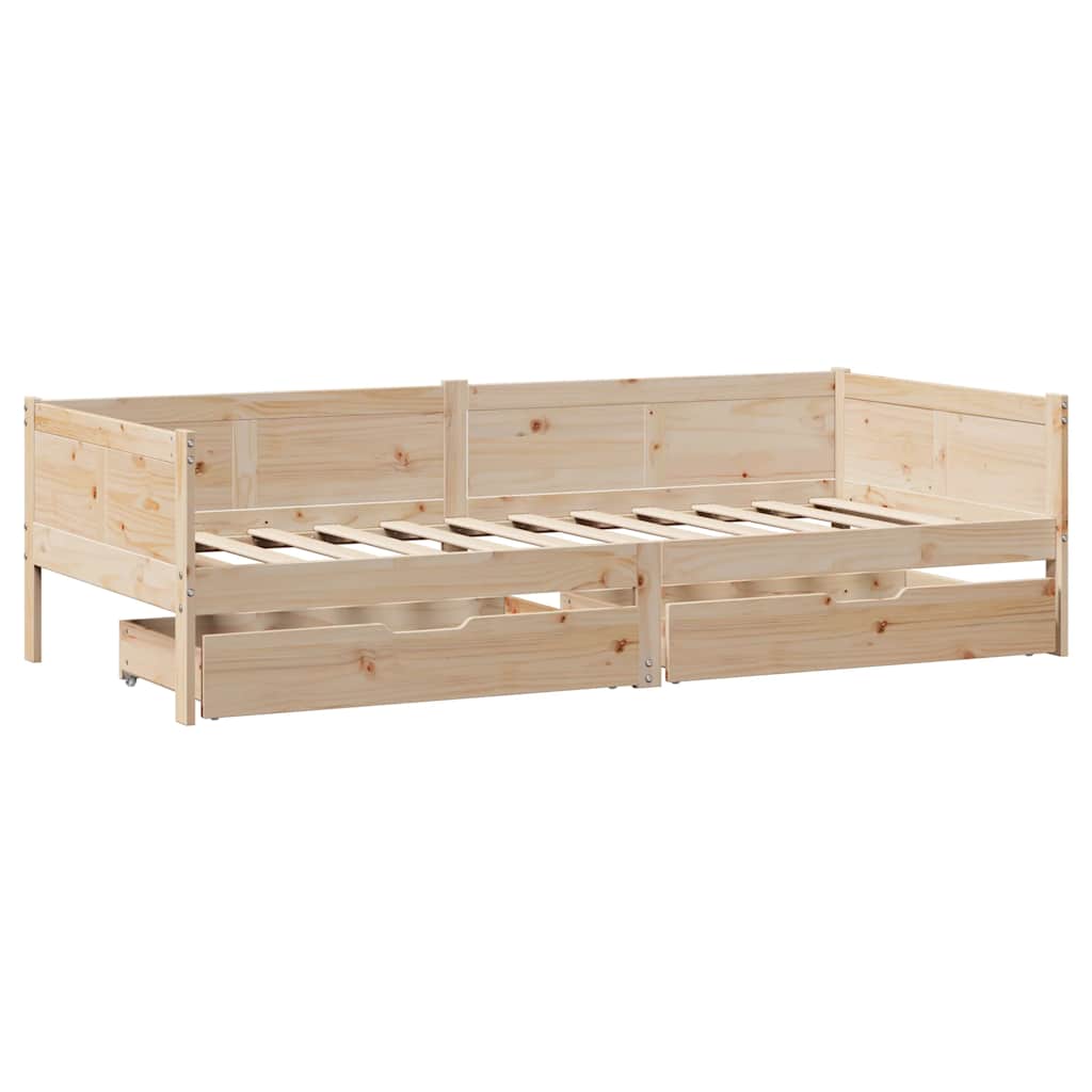 vidaXL Pat de zi cu sertare, 80x200 cm, lemn masiv pin