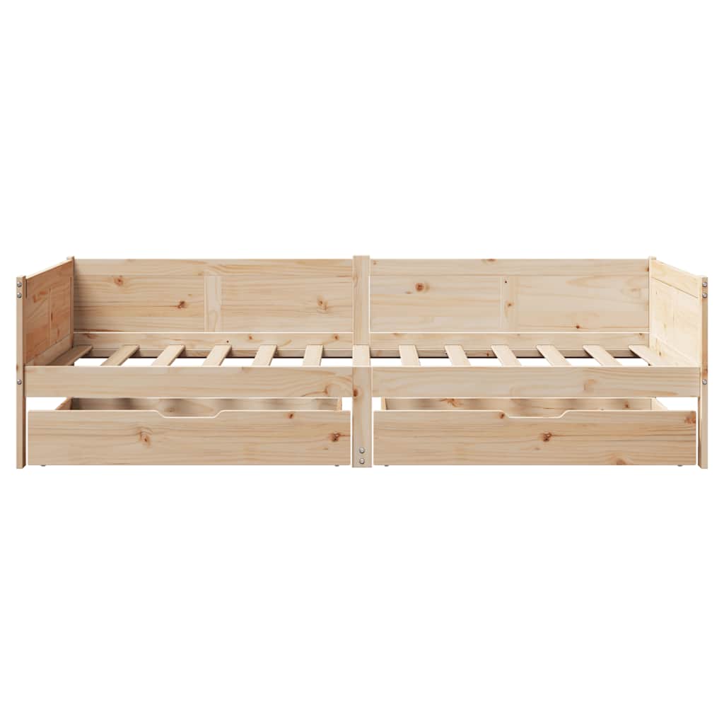 vidaXL Pat de zi cu sertare, 80x200 cm, lemn masiv pin