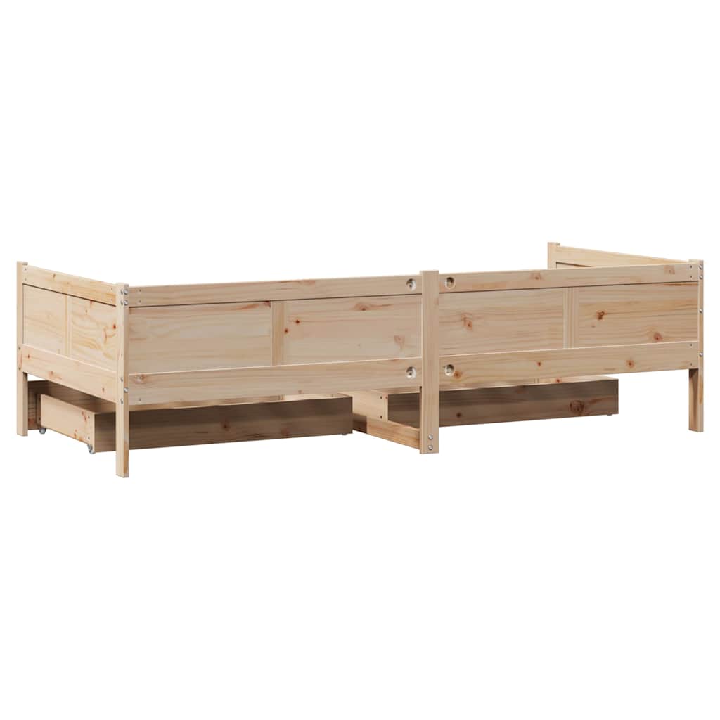 vidaXL Pat de zi cu sertare, 80x200 cm, lemn masiv pin