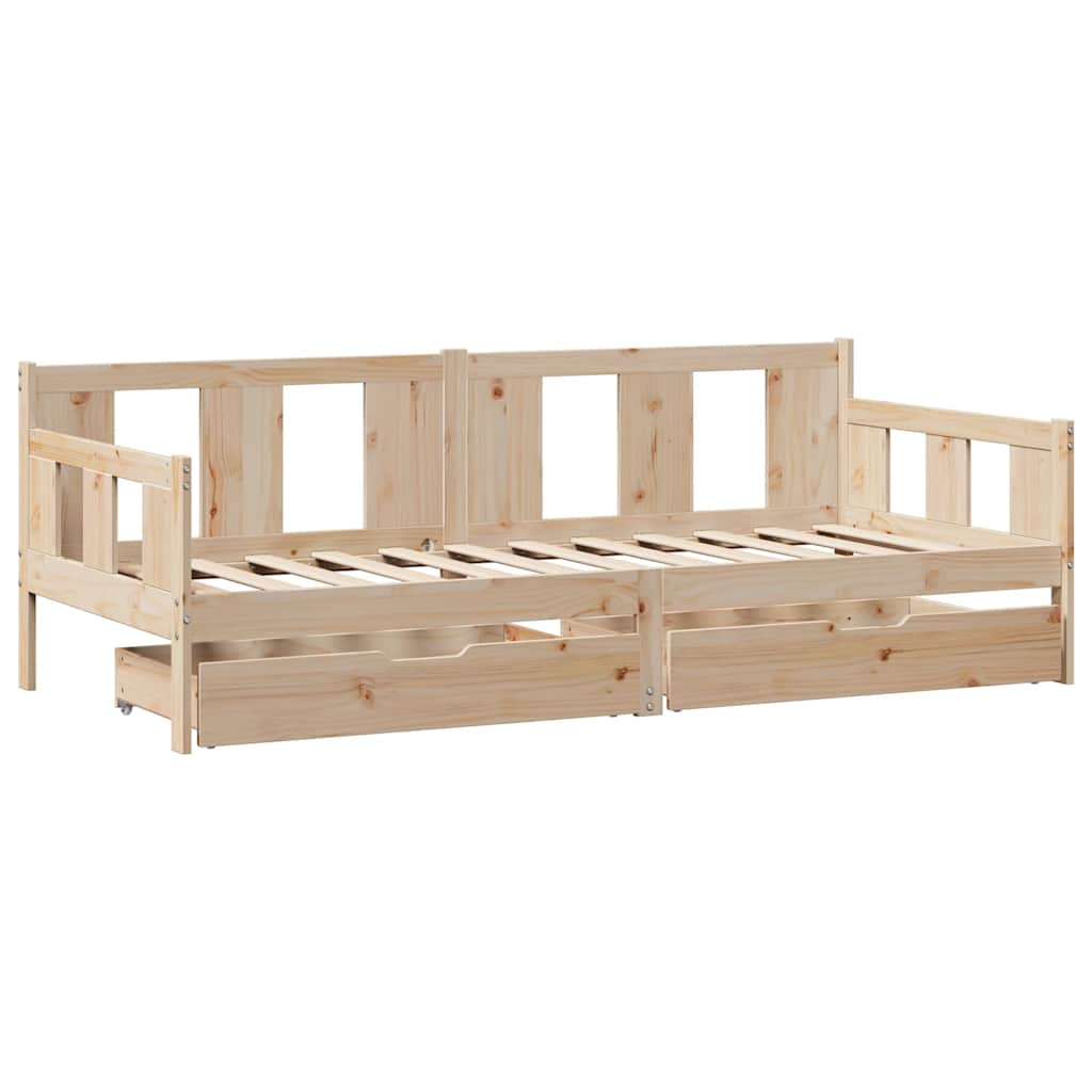 vidaXL Pat de zi cu sertare, 90x190 cm, lemn masiv de pin