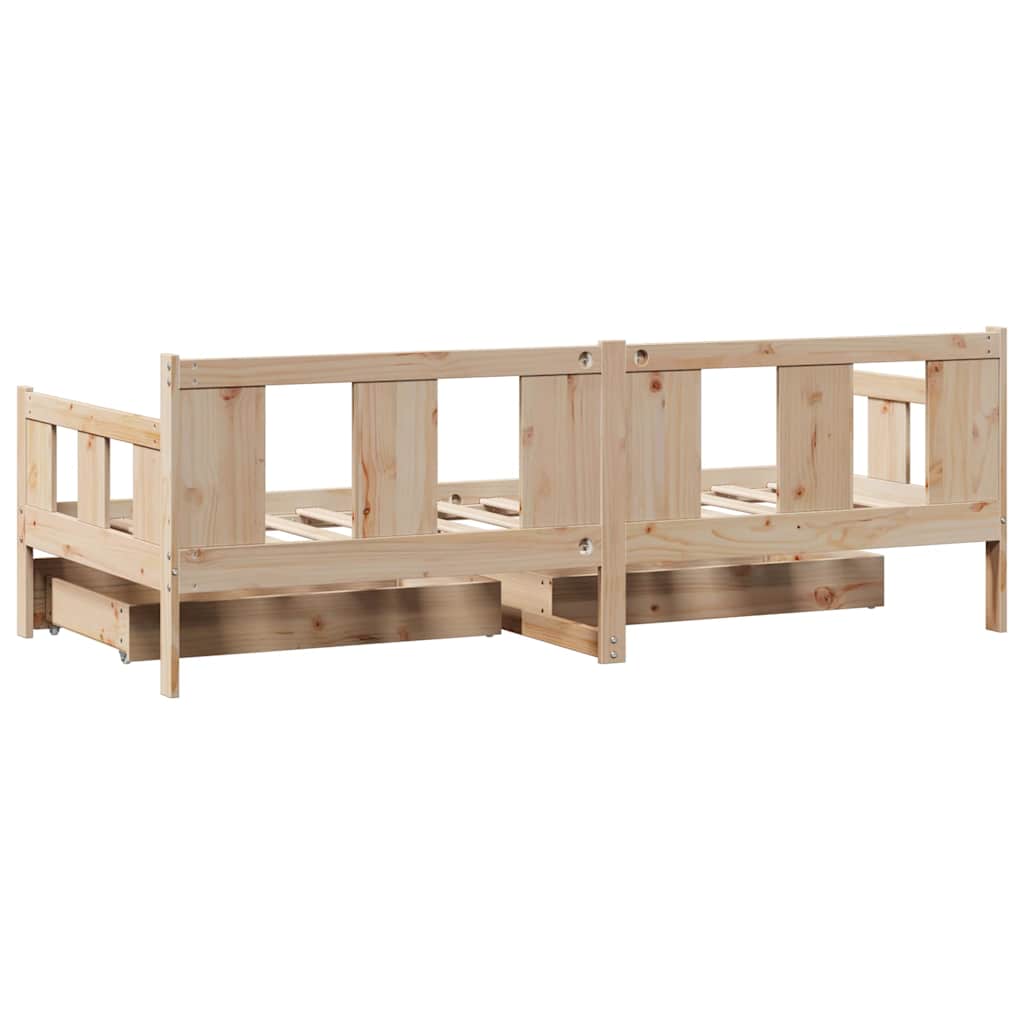 vidaXL Pat de zi cu sertare, 90x190 cm, lemn masiv de pin