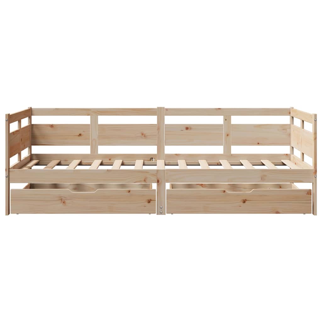 vidaXL Pat de zi cu sertare, 90x190 cm, lemn masiv de pin