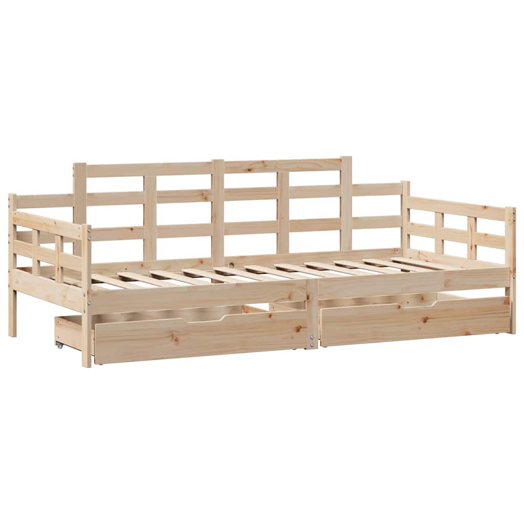 vidaXL Pat de zi cu sertare, 90x190 cm, lemn masiv de pin