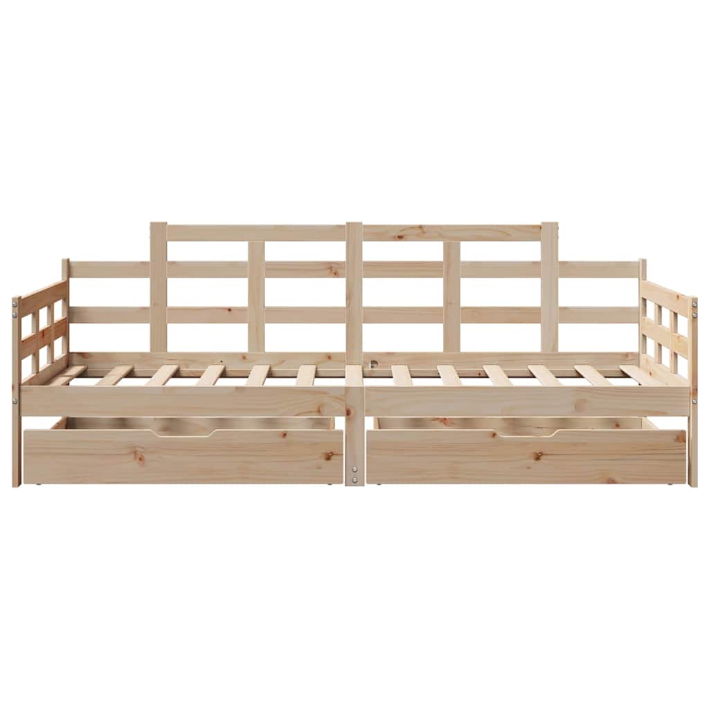 vidaXL Pat de zi cu sertare, 90x190 cm, lemn masiv de pin