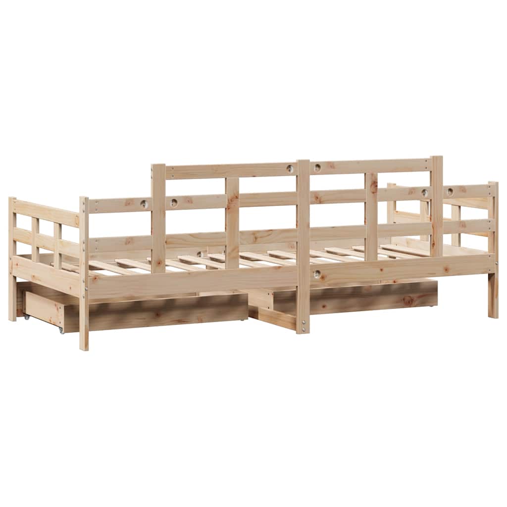 vidaXL Pat de zi cu sertare, 90x190 cm, lemn masiv de pin