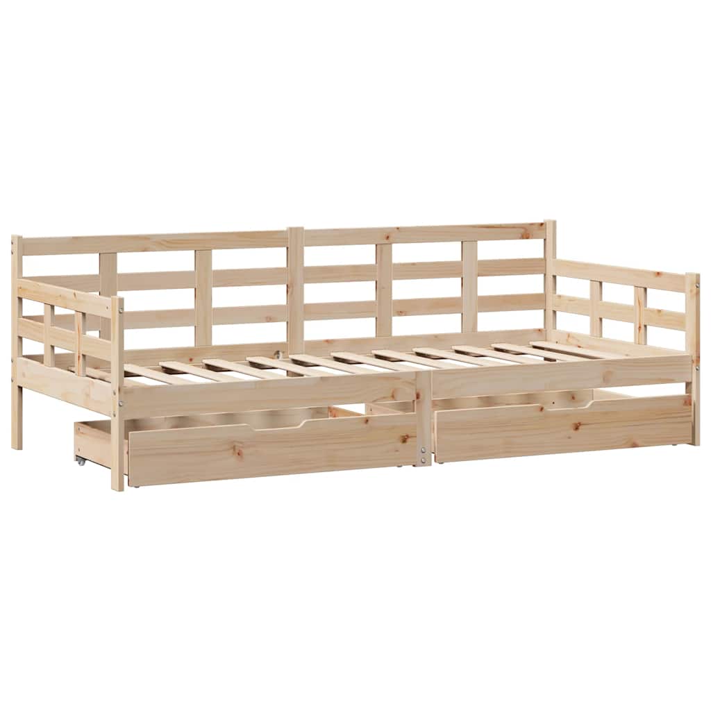 vidaXL Pat de zi cu sertare, 90x190 cm, lemn masiv de pin