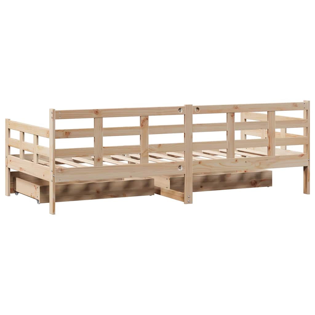 vidaXL Pat de zi cu sertare, 90x190 cm, lemn masiv de pin