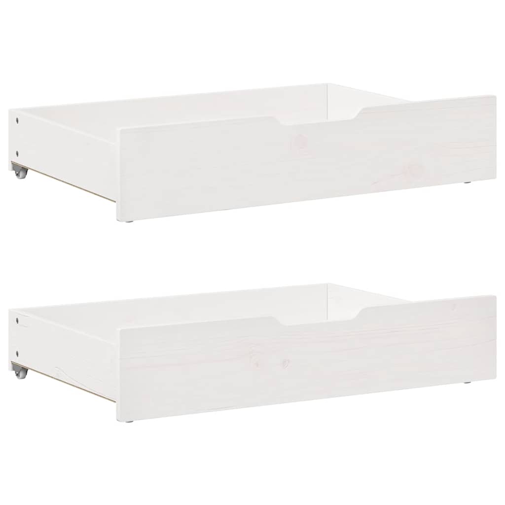 vidaXL Pat de zi cu sertare, alb, 90x200 cm, lemn masiv pin