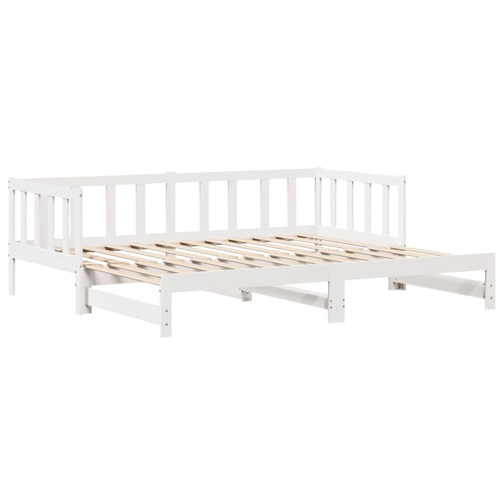 vidaXL Pat de zi cu extensie și sertare fără saltea, alb, 90x190 cm