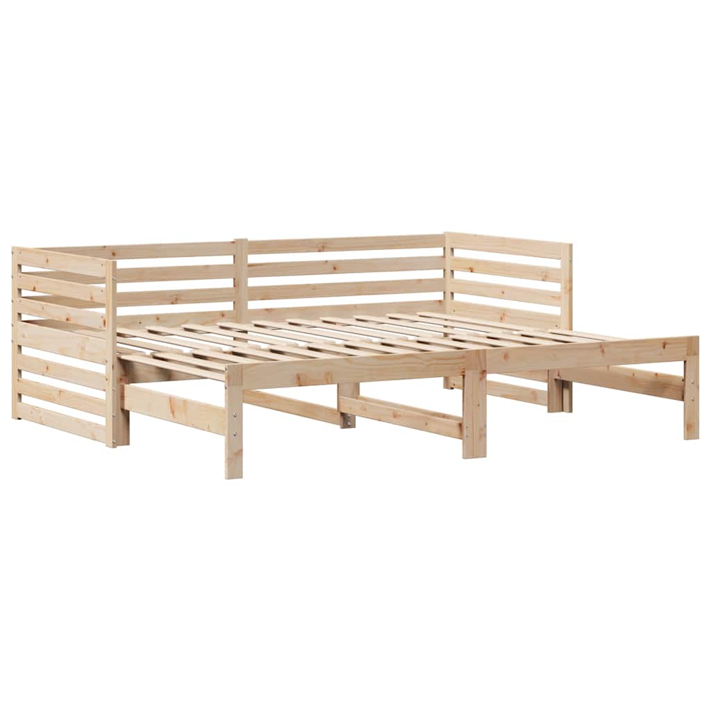 vidaXL Pat de zi cu sertare, 90x200 cm, lemn masiv pin