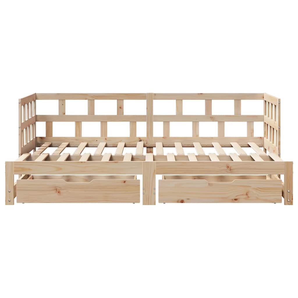vidaXL Pat de zi cu extensie și sertare fără saltea, 90x200 cm vidaXL Pat de zi cu extensie și sertare fără saltea, 90x200 cm