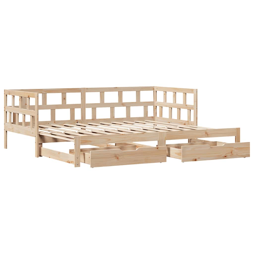 vidaXL Pat de zi cu extensie și sertare fără saltea, 90x200 cm vidaXL Pat de zi cu extensie și sertare fără saltea, 90x200 cm