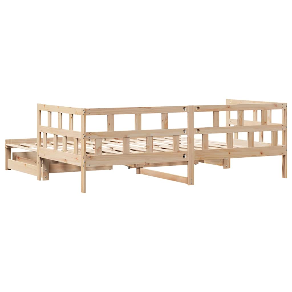 vidaXL Pat de zi cu extensie și sertare fără saltea, 80x200 cm