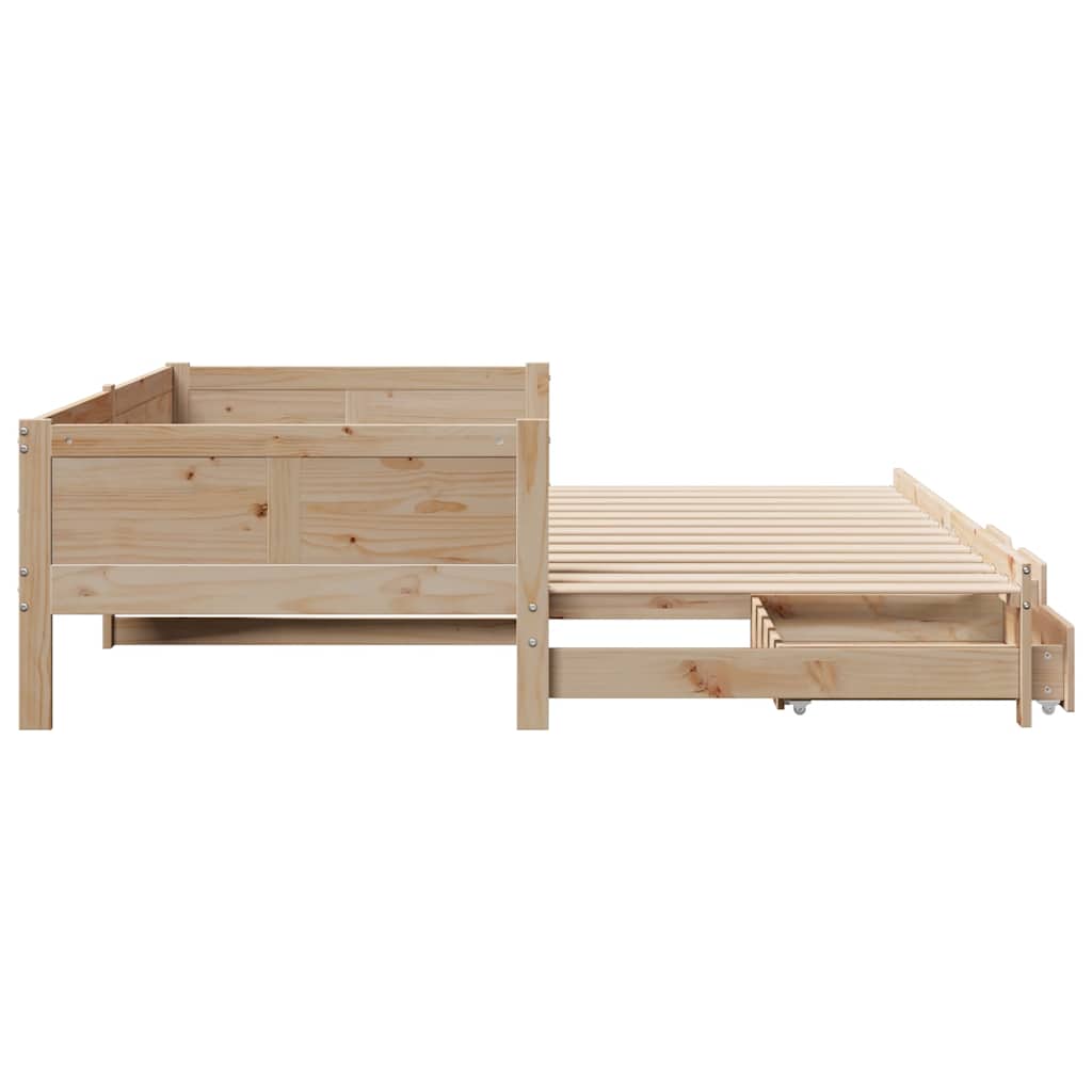 vidaXL Pat de zi cu extensie și sertare fără saltea, 90x190 cm
