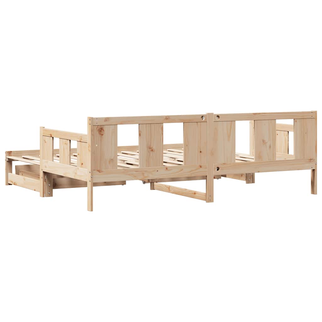 vidaXL Pat de zi cu extensie și sertare fără saltea, 90x190 cm