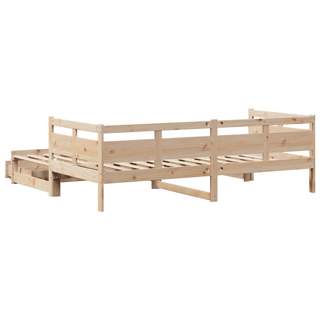 vidaXL Pat de zi cu extensie și sertare fără saltea, 90x200 cm