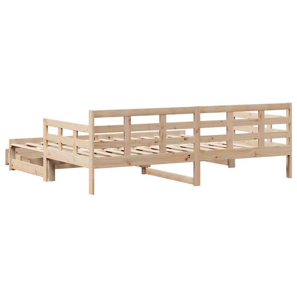 vidaXL Pat de zi cu extensie și sertare fără saltea, 90x200 cm