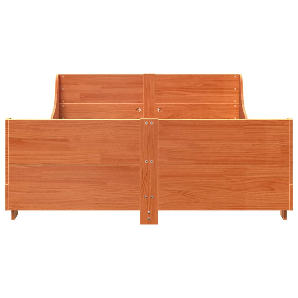 vidaXL Cadru de pat fără saltea, maro ceruit 150x200 cm lemn masiv pin vidaXL Cadru de pat fără saltea, maro ceruit 150x200 cm lemn masiv pin