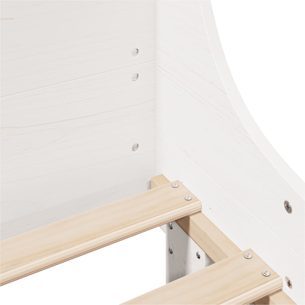 vidaXL Cadru de pat fără saltea, alb, 135x190 cm, lemn masiv de pin vidaXL Cadru de pat fără saltea, alb, 135x190 cm, lemn masiv de pin