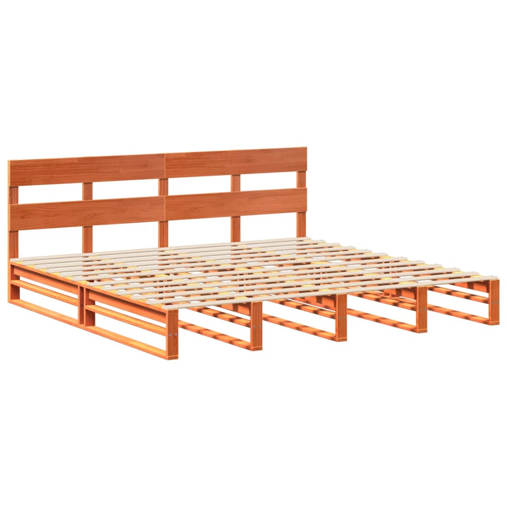 vidaXL Cadru de pat fără saltea, maro ceruit 180x200 cm lemn masiv pin vidaXL Cadru de pat fără saltea, maro ceruit 180x200 cm lemn masiv pin