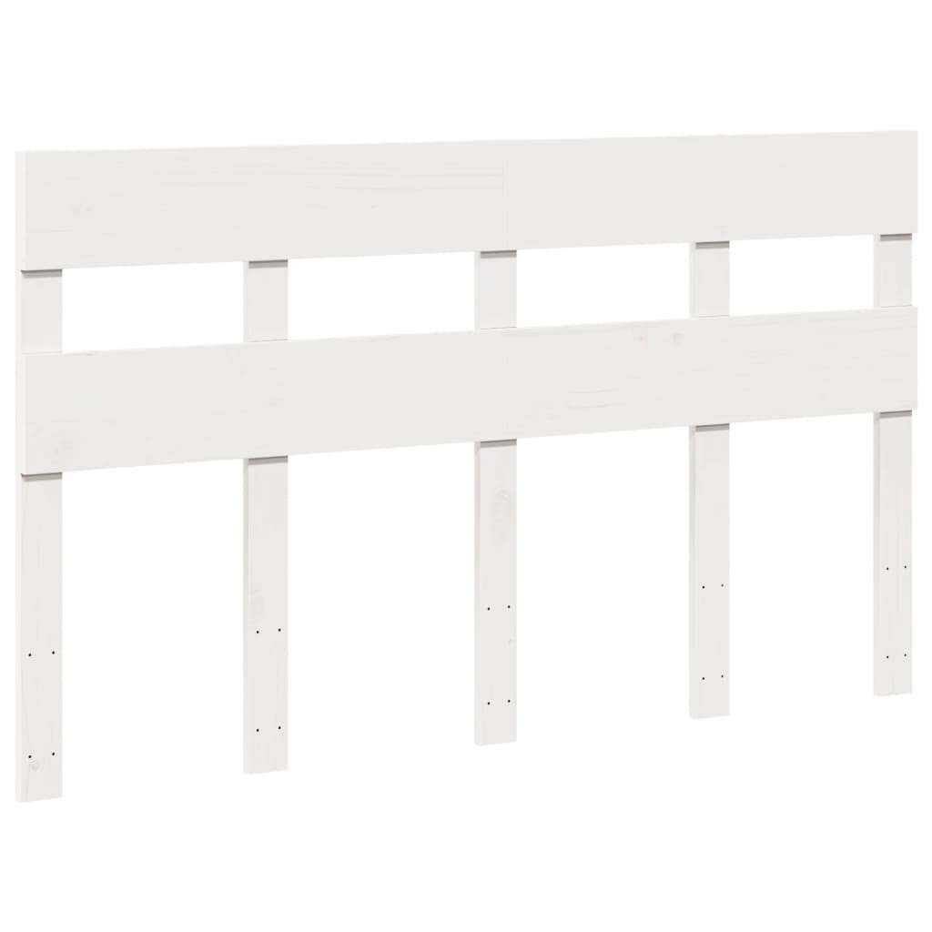 vidaXL Cadru de pat fără saltea, alb, 135x190 cm, lemn masiv de pin vidaXL Cadru de pat fără saltea, alb, 135x190 cm, lemn masiv de pin