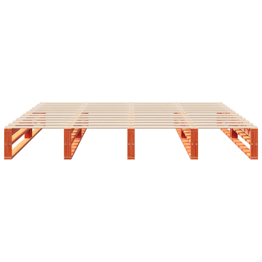 vidaXL Cadru de pat fără saltea, maro ceruit 180x200 cm lemn masiv pin