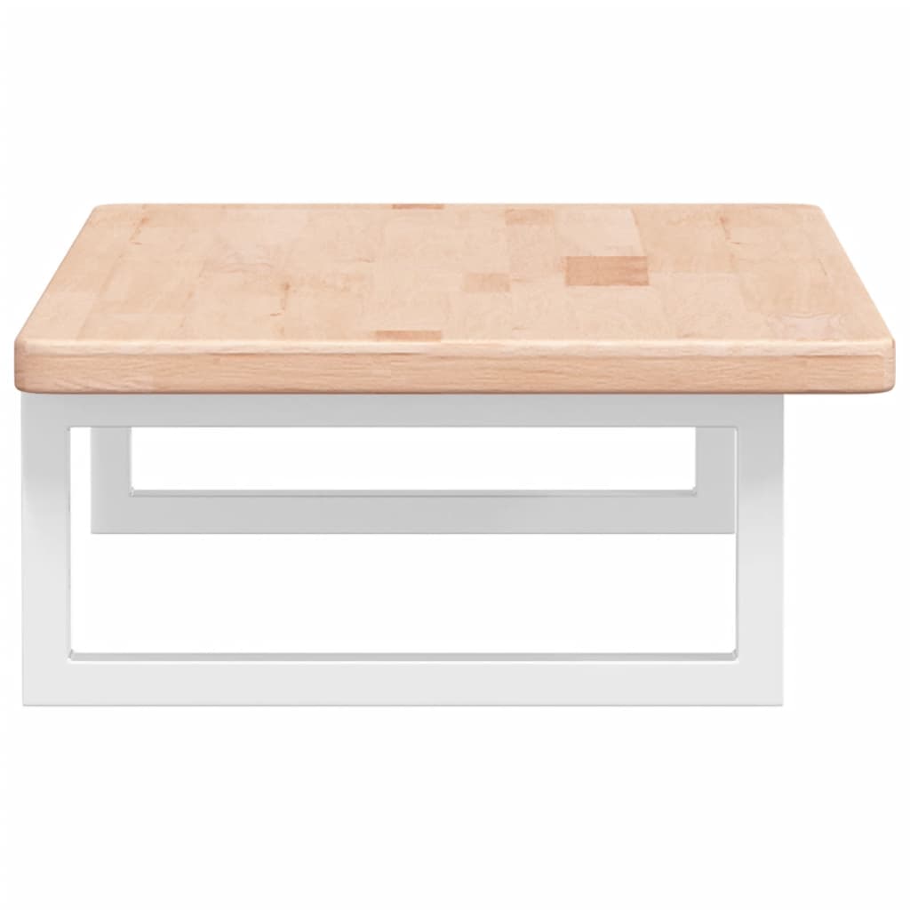 vidaXL Raft pentru lavoar montat pe perete, oțel și lemn masiv stejar