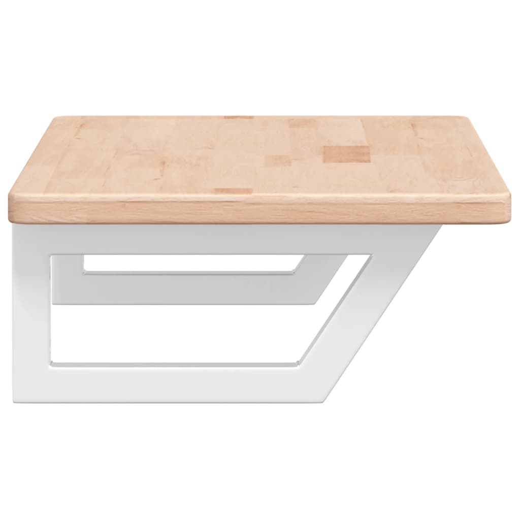 vidaXL Raft pentru lavoar montat pe perete, oțel și lemn masiv stejar