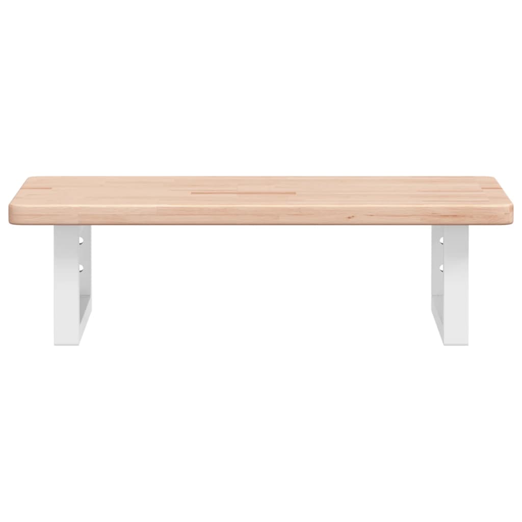 vidaXL Raft pentru lavoar montat pe perete, oțel și lemn masiv stejar