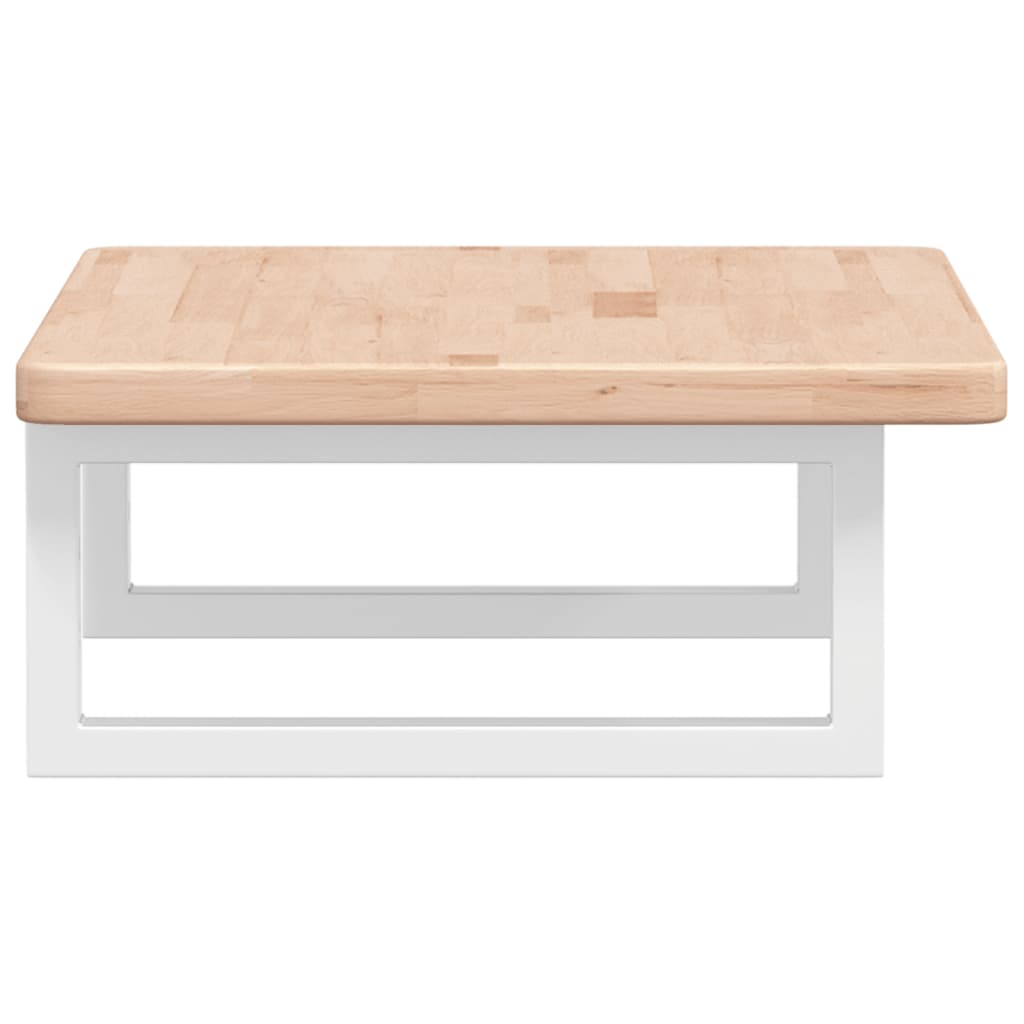 vidaXL Raft pentru lavoar montat pe perete, oțel și lemn masiv stejar