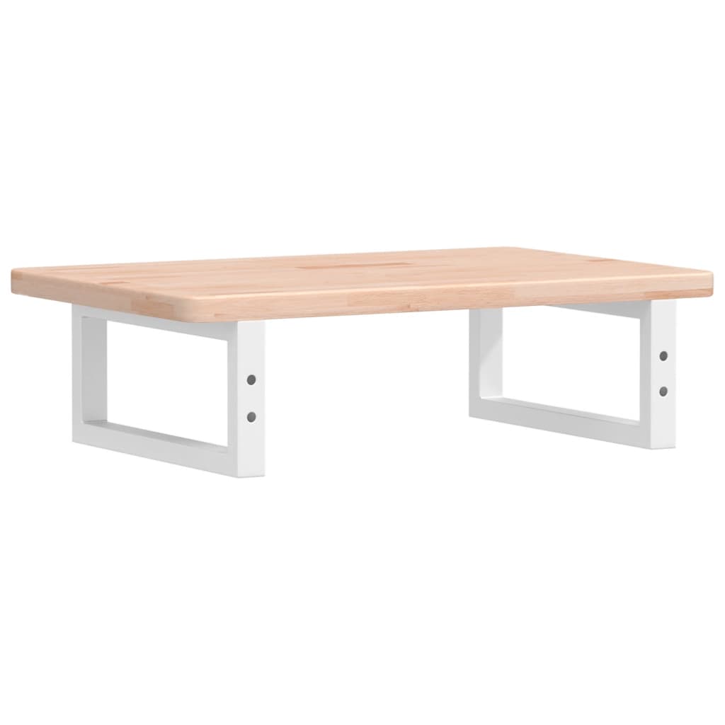 vidaXL Raft pentru lavoar montat pe perete, oțel și lemn masiv stejar