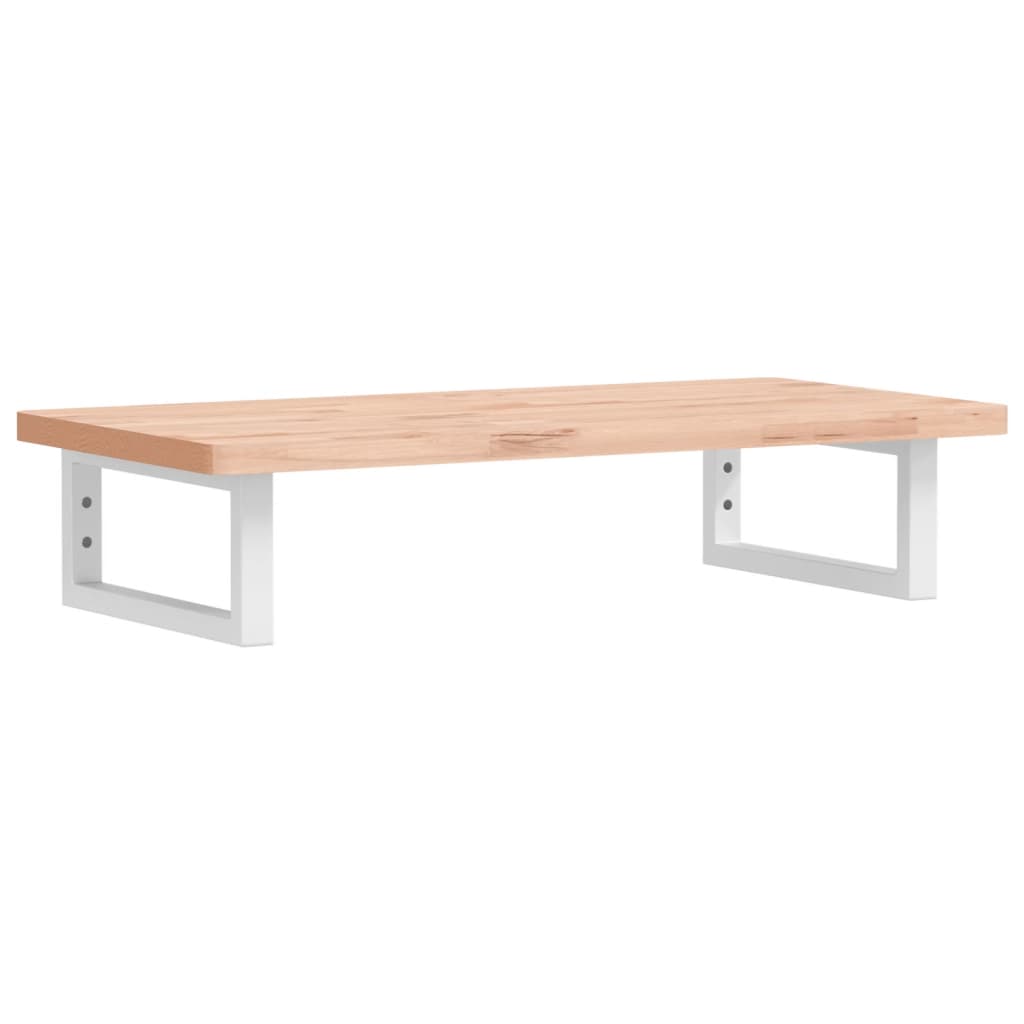 vidaXL Raft pentru lavoar montat pe perete, oțel și lemn masiv fag