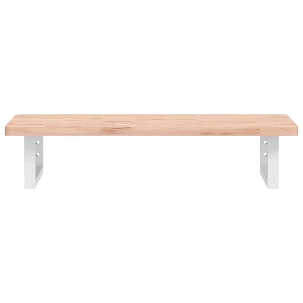 vidaXL Raft pentru lavoar montat pe perete, oțel și lemn masiv fag