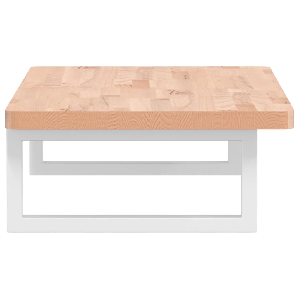 vidaXL Raft pentru lavoar montat pe perete, oțel și lemn masiv fag