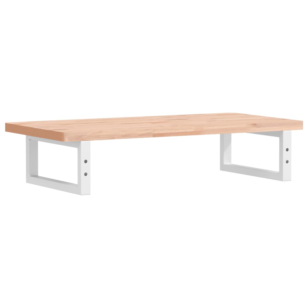 vidaXL Raft pentru lavoar montat pe perete, oțel și lemn masiv fag