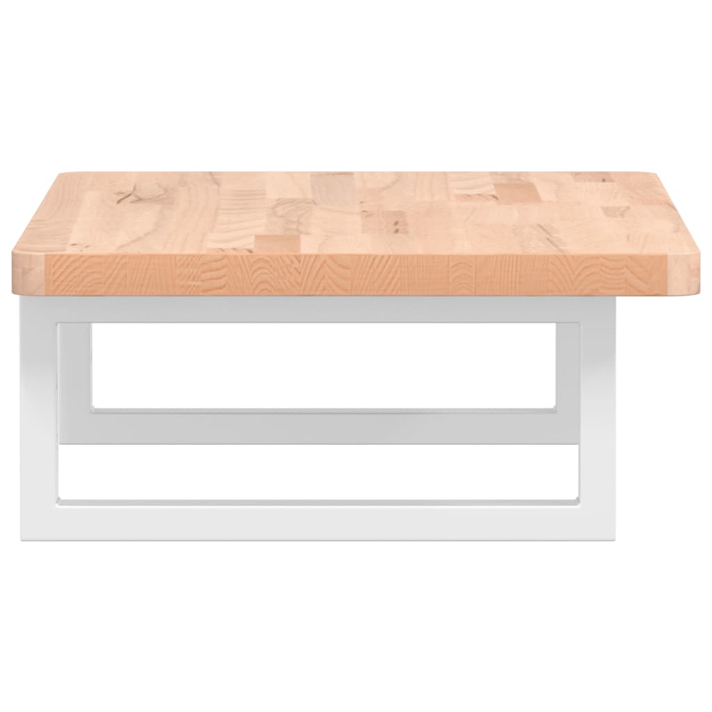 vidaXL Raft pentru lavoar montat pe perete, oțel și lemn masiv fag