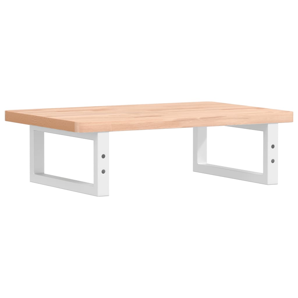 vidaXL Raft pentru lavoar montat pe perete, oțel și lemn masiv fag