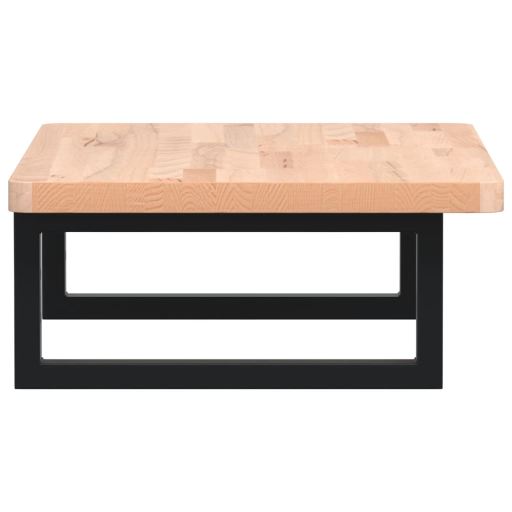 vidaXL Raft pentru lavoar montat pe perete, oțel și lemn masiv fag