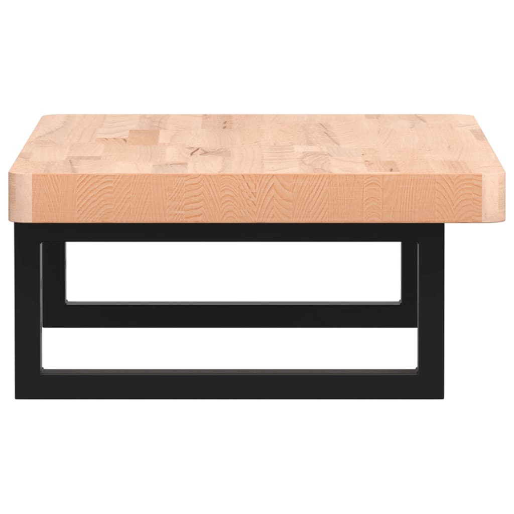 vidaXL Raft pentru lavoar montat pe perete, oțel și lemn masiv fag